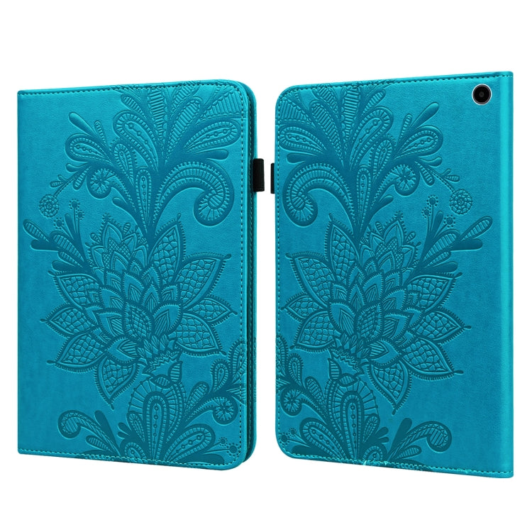 For Amazon Fire Max 11 Lace Flower Embossing Pattern Leather Tablet Case(Blue) - Amazon by PMC TechLife | Online Shopping South Africa | PMC TechLife | Buy Now Pay Later Mobicred