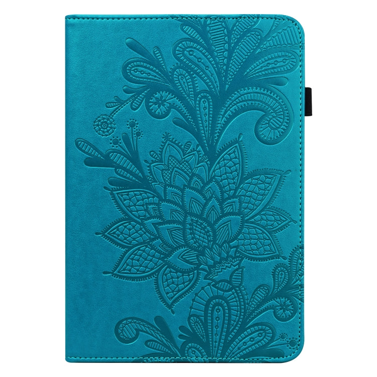 For Amazon Fire Max 11 Lace Flower Embossing Pattern Leather Tablet Case(Blue) - Amazon by PMC TechLife | Online Shopping South Africa | PMC TechLife | Buy Now Pay Later Mobicred