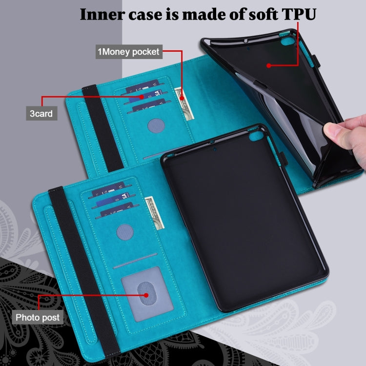 For Amazon Fire Max 11 Lace Flower Embossing Pattern Leather Tablet Case(Blue) - Amazon by PMC TechLife | Online Shopping South Africa | PMC TechLife | Buy Now Pay Later Mobicred