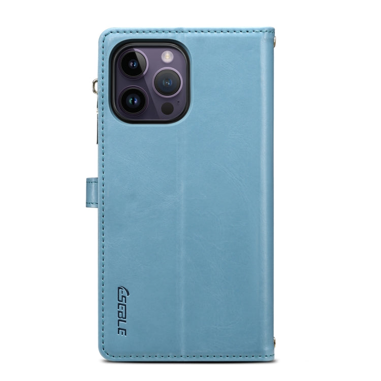 For iPhone 16 Pro Max ESEBLE Star Series Lanyard Zipper Wallet RFID Leather Case(Blue) - iPhone 16 Pro Max Cases by ESEBLE | Online Shopping South Africa | PMC Jewellery | Buy Now Pay Later Mobicred