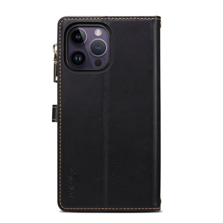 For iPhone 16 Pro Max ESEBLE Star Series Lanyard Zipper Wallet RFID Leather Case(Black) - free shipping - PMC TechLife - Order now!