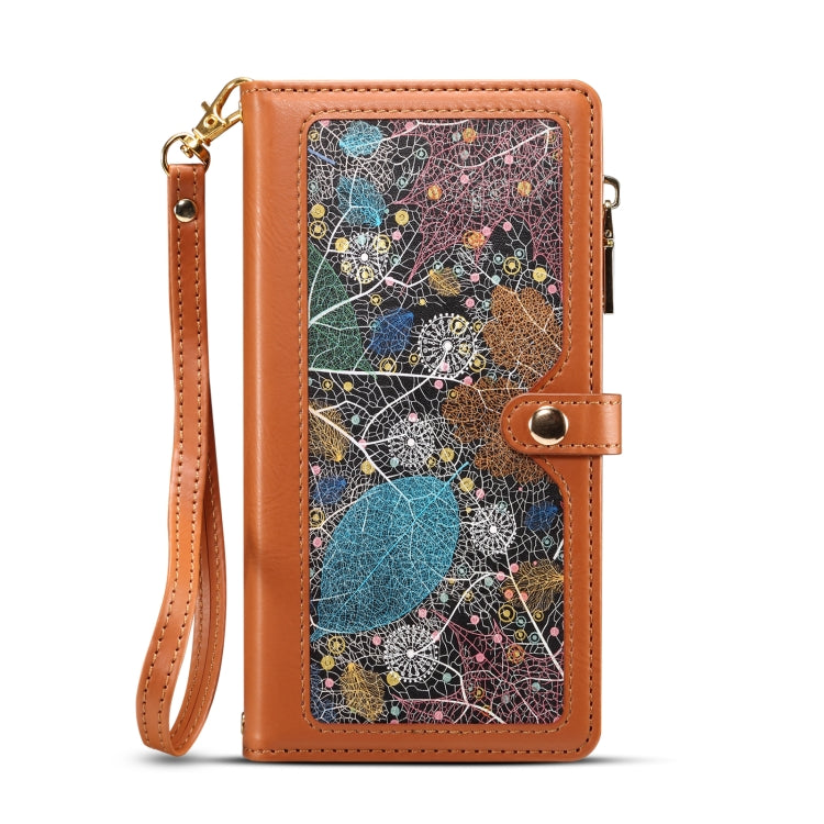For iPhone 16 Pro ESEBLE Star Series Lanyard Zipper Wallet RFID Leather Case(Brown) - free shipping - PMC TechLife - Order now!