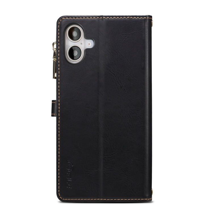 For iPhone 16 ESEBLE Star Series Lanyard Zipper Wallet RFID Leather Case(Black) - iPhone 16 Cases by ESEBLE | Online Shopping South Africa | PMC Jewellery | Buy Now Pay Later Mobicred