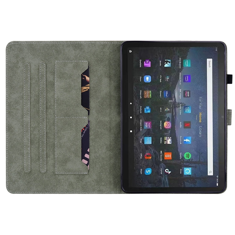 For Amazon Fire Max 11 Tiger Pattern Flip Leather Tablet Case(Grey) - Amazon by PMC TechLife | Online Shopping South Africa | PMC TechLife | Buy Now Pay Later Mobicred