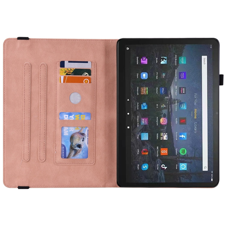 For Amazon Fire Max 11 Butterfly Flower Embossed Leather Tablet Case(Rose Gold) - Amazon by PMC TechLife | Online Shopping South Africa | PMC TechLife | Buy Now Pay Later Mobicred