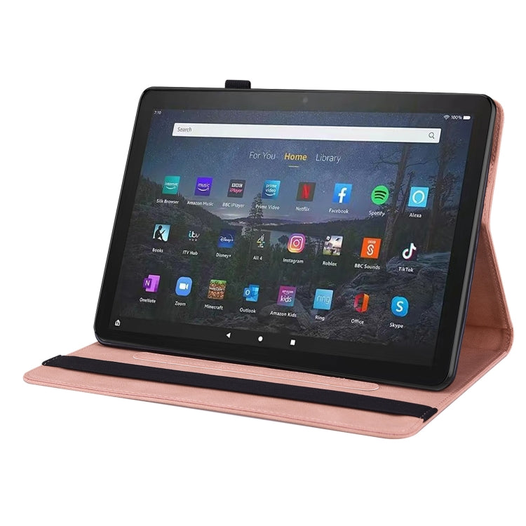 For Amazon Fire Max 11 Butterfly Flower Embossed Leather Tablet Case(Rose Gold) - Amazon by PMC TechLife | Online Shopping South Africa | PMC TechLife | Buy Now Pay Later Mobicred