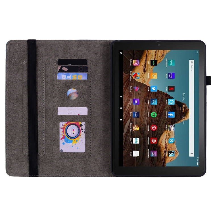 For Amazon Fire HD 10 2023 Butterfly Rose Embossed Leather Tablet Case(Dark Blue) - Amazon by PMC TechLife | Online Shopping South Africa | PMC TechLife | Buy Now Pay Later Mobicred