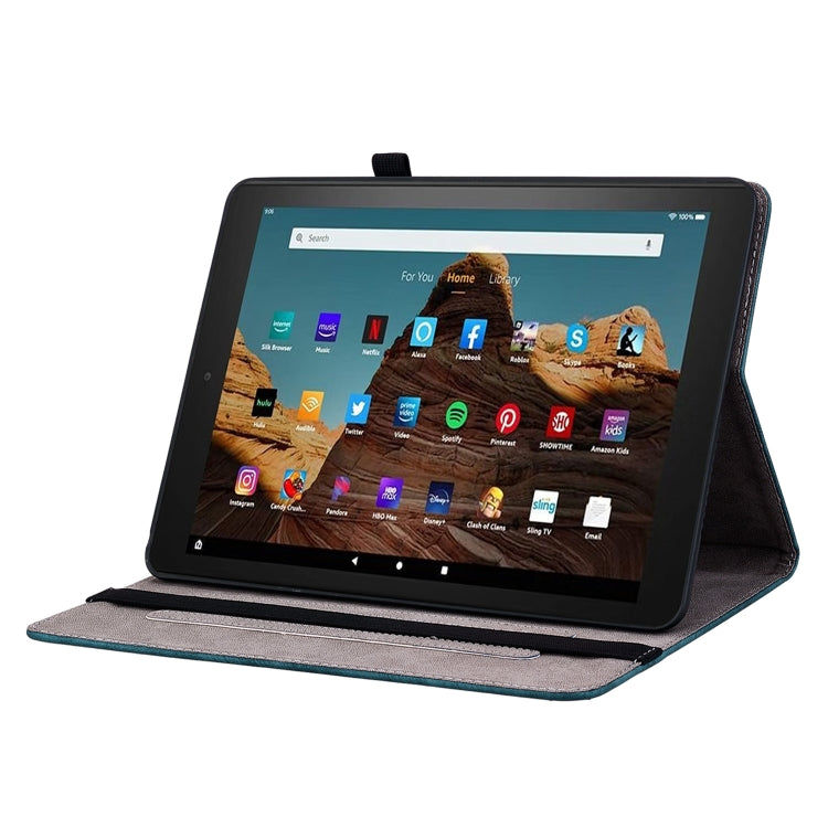 For Amazon Fire HD 10 2023 Butterfly Rose Embossed Leather Tablet Case(Dark Blue) - Amazon by PMC TechLife | Online Shopping South Africa | PMC TechLife | Buy Now Pay Later Mobicred