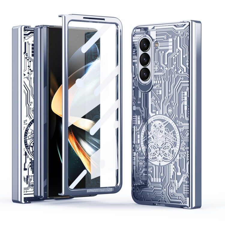 For Samsung Galaxy Z Fold5 Mechanical Legend Integrated Electroplating All-inclusive Phone Case(Blue) - Galaxy Z Fold5 Cases by PMC TechLife | Online Shopping South Africa | PMC TechLife | Buy Now Pay Later Mobicred