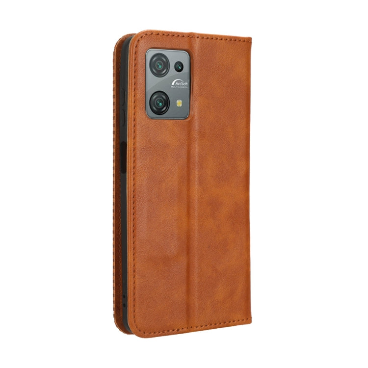 For Blackview Oscal C30 / C30 Pro Magnetic Buckle Retro Texture Leather Phone Case(Brown) - More Brand by PMC Jewellery | Online Shopping South Africa | PMC Jewellery