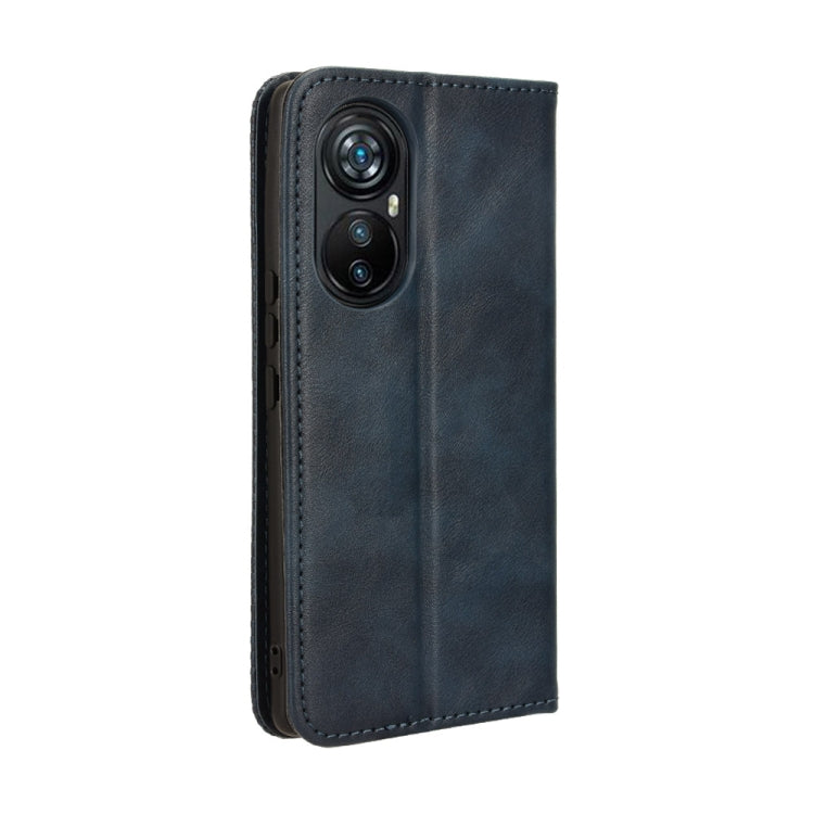 For Blackview A200 Pro Magnetic Buckle Retro Texture Leather Phone Case(Blue) - free shipping - PMC TechLife - Order now!