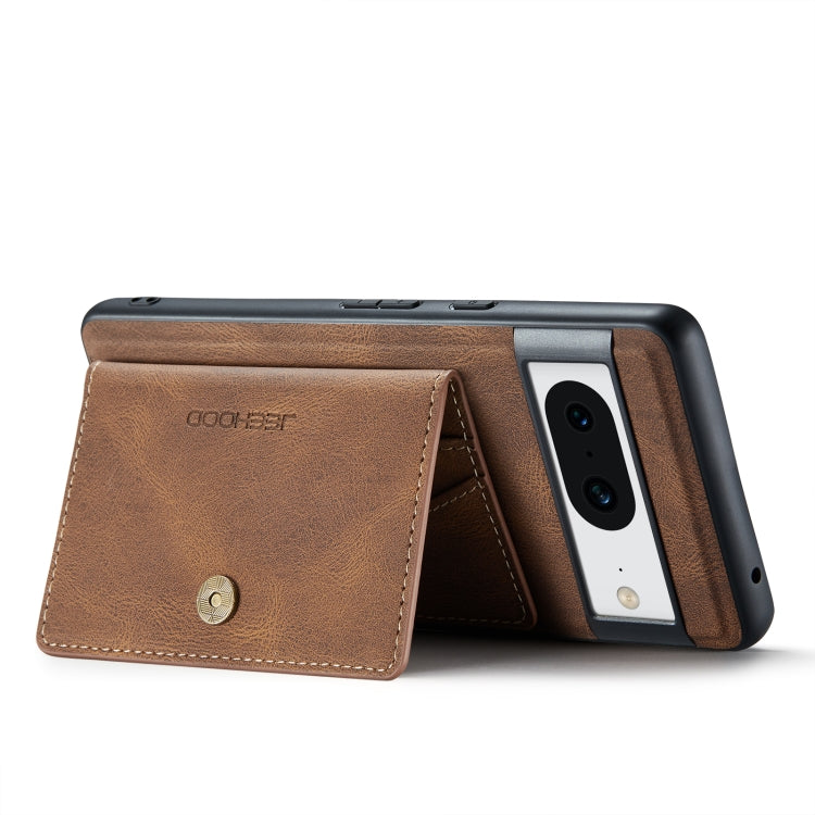 For Google Pixel 8 JEEHOOD Retro Magnetic Detachable Wallet Phone Case(Brown) - Google Cases by JEEHOOD | Online Shopping South Africa | PMC Jewellery