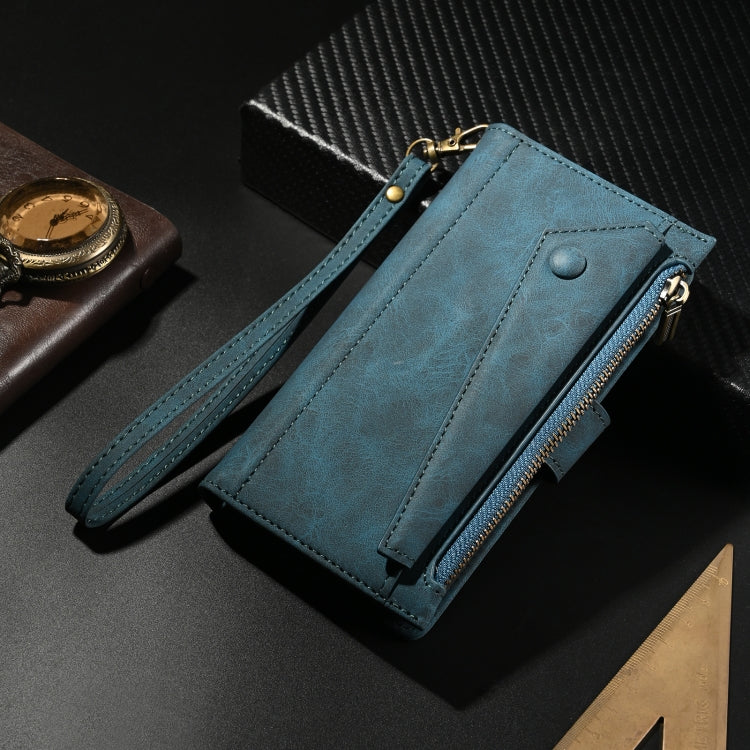 For iPhone 16 Pro ESEBLE Retro Frosted RFID Flip Leather Phone Case(Dark Green) - free shipping - PMC TechLife - Order now!