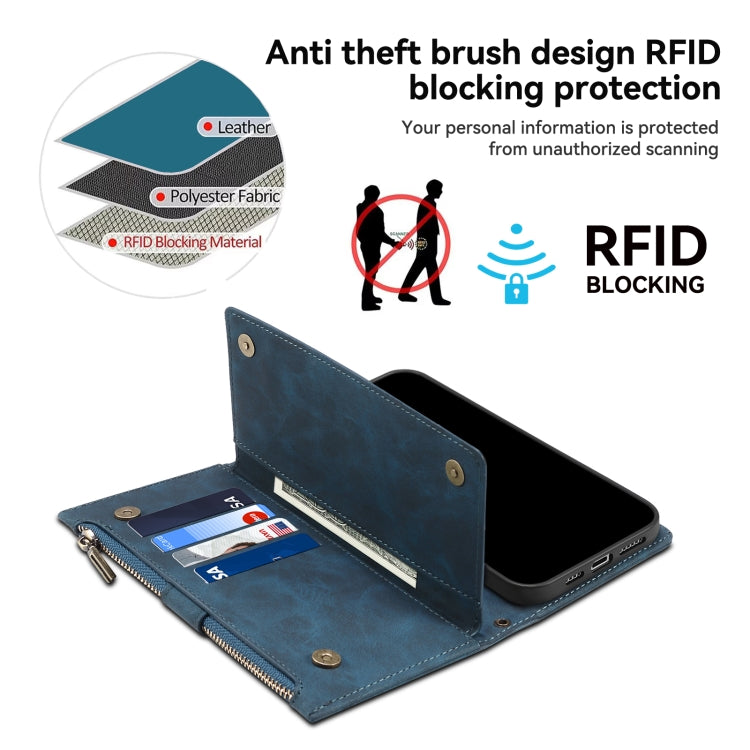 For iPhone 16 Pro ESEBLE Retro Frosted RFID Flip Leather Phone Case(Dark Green) - free shipping - PMC TechLife - Order now!