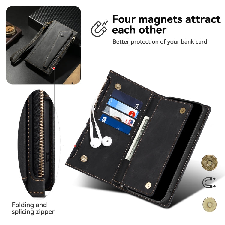 For iPhone 16 Plus ESEBLE Retro Frosted RFID Flip Leather Phone Case(Black) - free shipping - PMC TechLife - Order now!