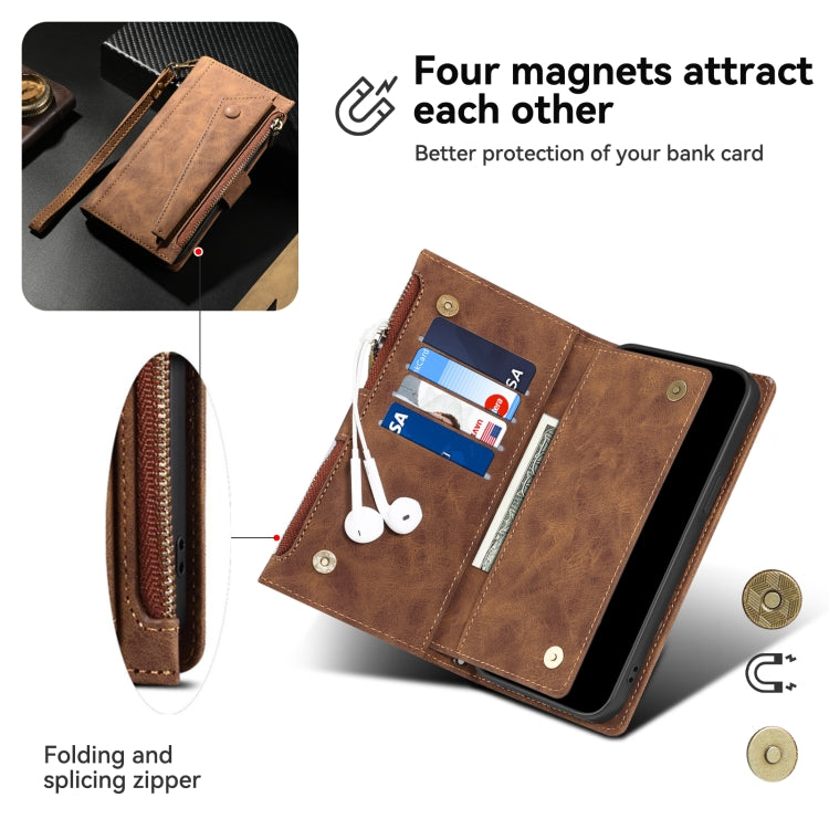 For iPhone 16 ESEBLE Retro Frosted RFID Flip Leather Phone Case(Brown) - iPhone 16 Cases by ESEBLE | Online Shopping South Africa | PMC TechLife | Buy Now Pay Later Mobicred
