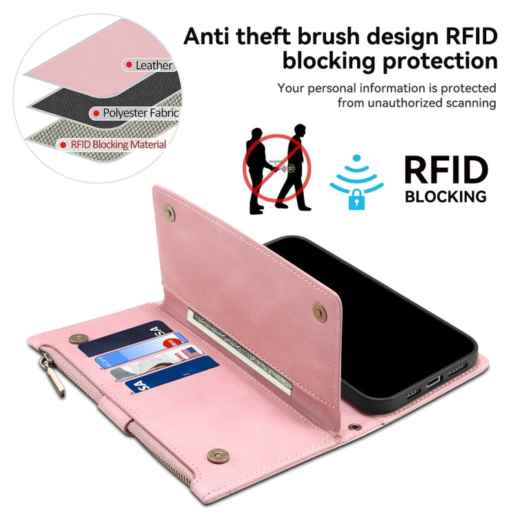 For iPhone 16 ESEBLE Retro Frosted RFID Flip Leather Phone Case(Rose Gold) - free shipping - PMC TechLife - Order now!