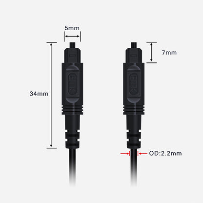 20m EMK OD2.2mm Digital Audio Optical Fiber Cable Plastic Speaker Balance Cable(Black) - Audio Optical Cables by EMK | Online Shopping South Africa | PMC Jewellery | Buy Now Pay Later Mobicred