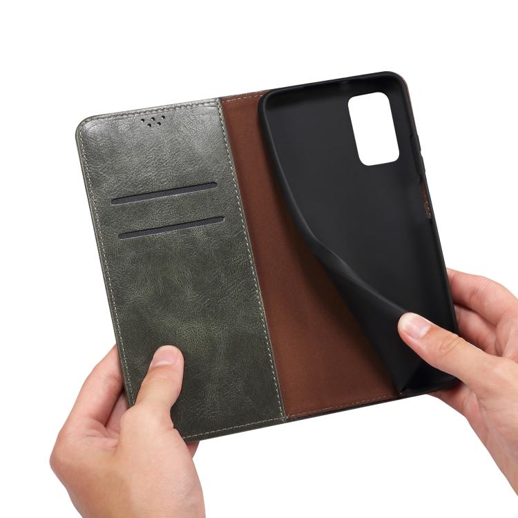 For iPhone 16e Oil Wax Crazy Horse Texture Leather Phone Case(Green) - iPhone 16e Cases by PMC TechLife | Online Shopping South Africa | PMC TechLife | Buy Now Pay Later Mobicred