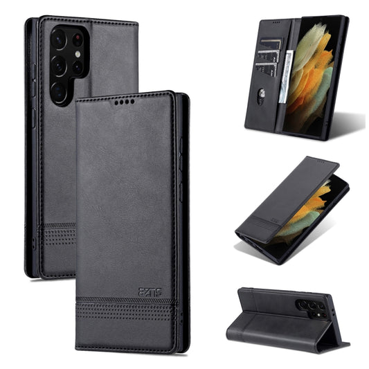 For Samsung Galaxy S24 Ultra 5G AZNS Magnetic Calf Texture Flip Leather Phone Case(Black) - Galaxy S24 Ultra 5G Cases by AZNS | Online Shopping South Africa | PMC Jewellery | Buy Now Pay Later Mobicred