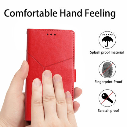 For Google Pixel 9 Y-shaped Pattern Flip Leather Phone Case(Red) - Google Cases by PMC Jewellery | Online Shopping South Africa | PMC Jewellery | Buy Now Pay Later Mobicred