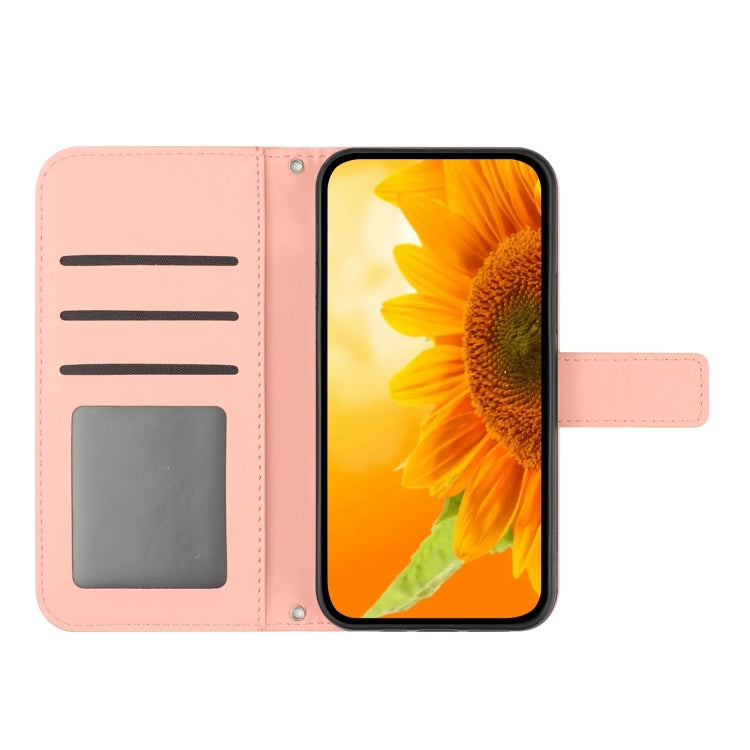 For Google Pixel 9 Pro Skin Feel Sun Flower Embossed Flip Leather Phone Case with Lanyard(Pink) - Google Cases by PMC TechLife | Online Shopping South Africa | PMC TechLife | Buy Now Pay Later Mobicred