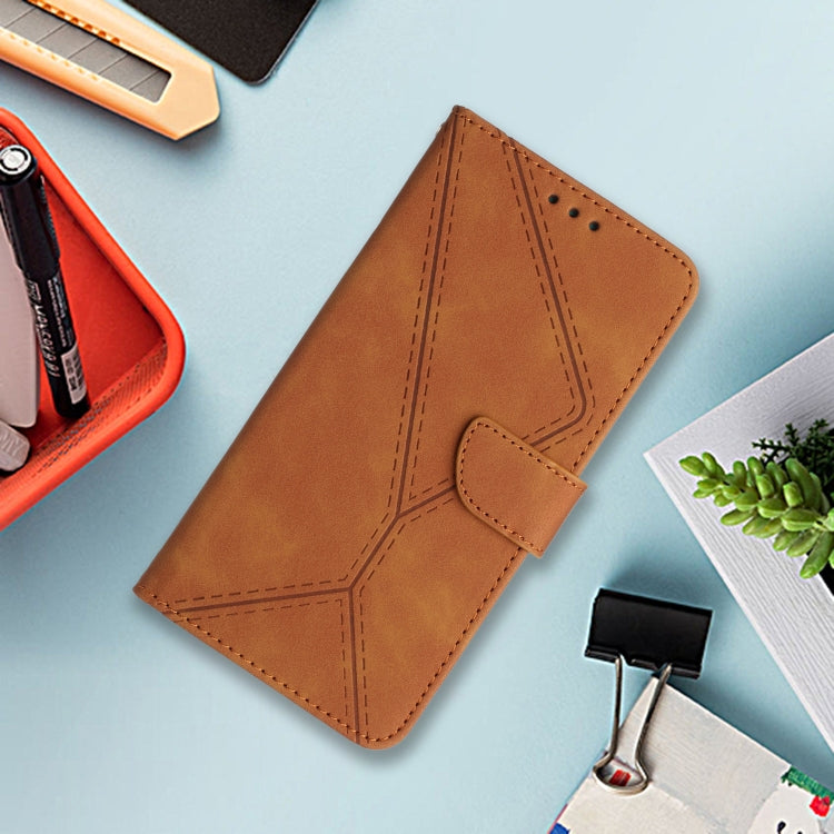 For Google Pixel 9 Pro Stitching Embossed Leather Phone Case(Brown) - Google Cases by PMC TechLife | Online Shopping South Africa | PMC TechLife | Buy Now Pay Later Mobicred