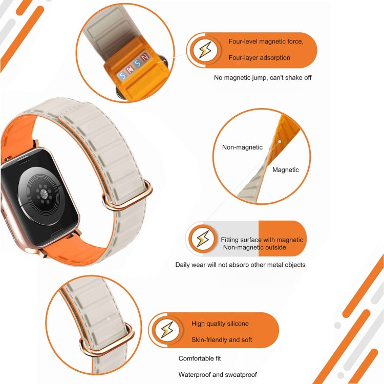 For Apple Watch 42mm Reverse Buckle Magnetic Silicone Watch Band(Silver Buckle Blue) - free shipping - PMC TechLife - Order now!