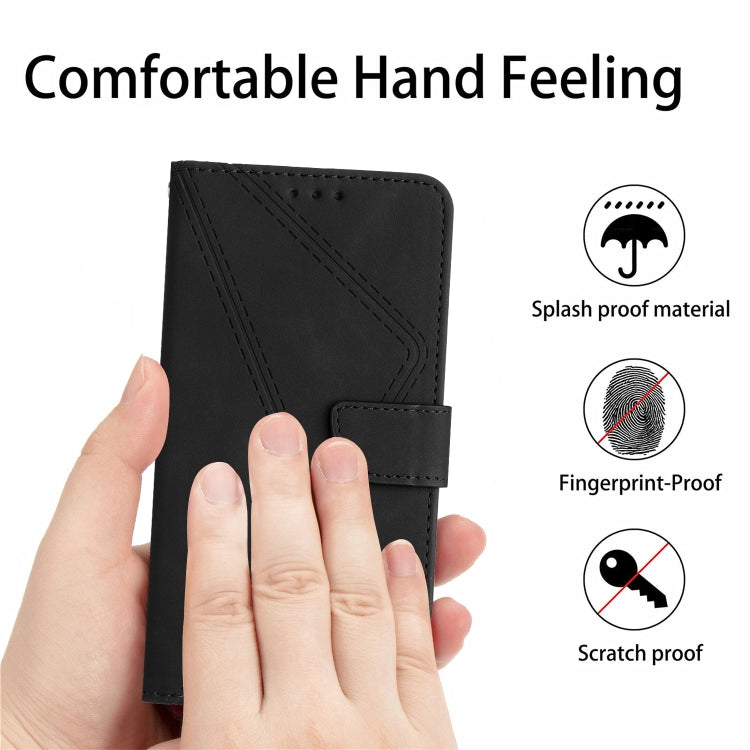 For Honor X6A Stitching Embossed Leather Phone Case(Black) - Honor Cases by PMC TechLife | Online Shopping South Africa | PMC TechLife