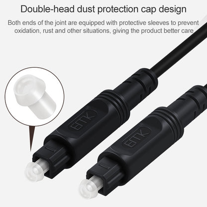 20m EMK OD4.0mm Square Port to Square Port Digital Audio Speaker Optical Fiber Connecting Cable(Black) - Audio Optical Cables by EMK | Online Shopping South Africa | PMC Jewellery | Buy Now Pay Later Mobicred