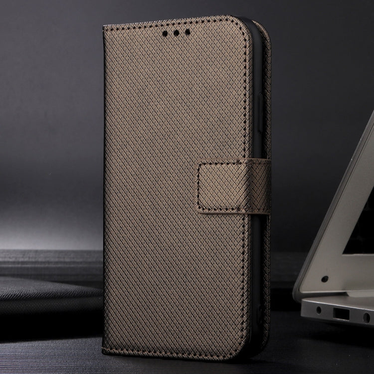 For Blackview A52 / A52 Pro Diamond Texture Leather Phone Case(Brown) - More Brand by PMC TechLife | Online Shopping South Africa | PMC TechLife | Buy Now Pay Later Mobicred
