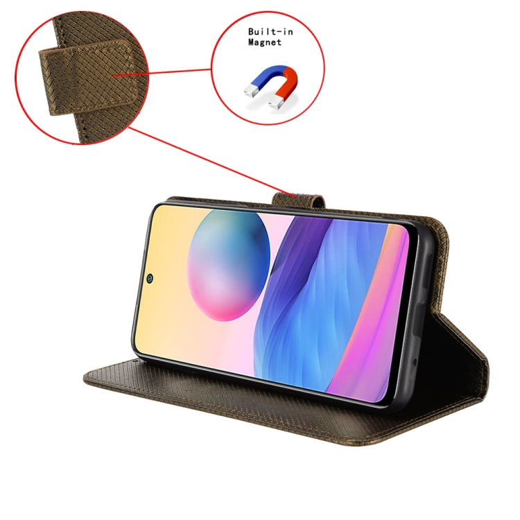 For Ulefone Note 17 Pro Diamond Texture Leather Phone Case(Brown) - free shipping - PMC Jewellery - Order now!