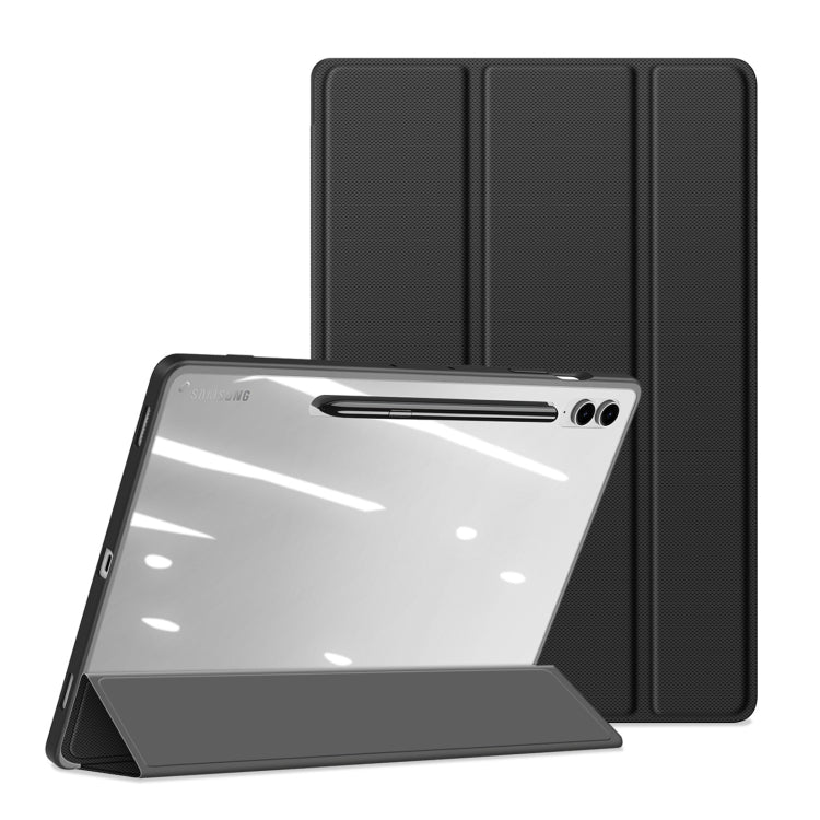 For Samsung Galaxy Tab S9 FE+ DUX DUCIS TOBY Series Antiskid Leather Tablet Case with Sleep / Wake-up Function(Black) - free shipping - PMC Jewellery - Order now!