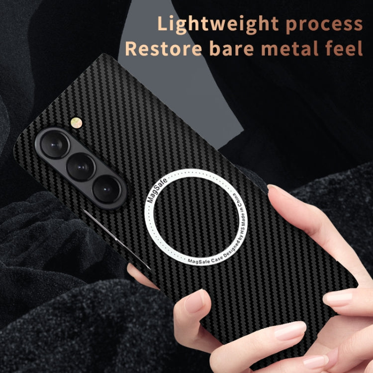 For Samsung Galaxy Z Fold5 Carbon Fiber Texture MagSafe Magnetic Phone Case(Blue) - free shipping - PMC TechLife - Order now!