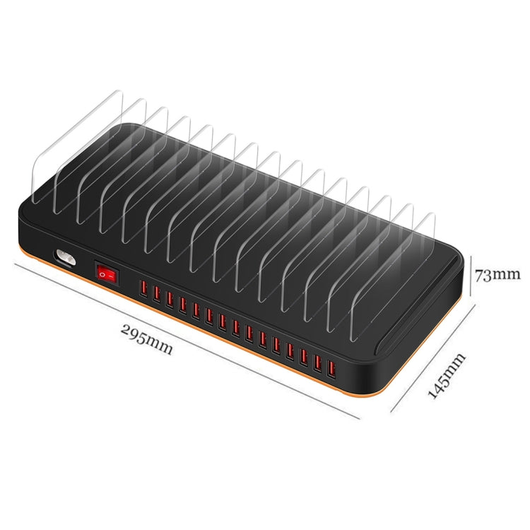 WLX-815P 180W 15 Ports USB Fast Charging Dock Smart Charger with Holder, US Plug - Multifunction Charger by PMC Jewellery | Online Shopping South Africa | PMC Jewellery | Buy Now Pay Later Mobicred