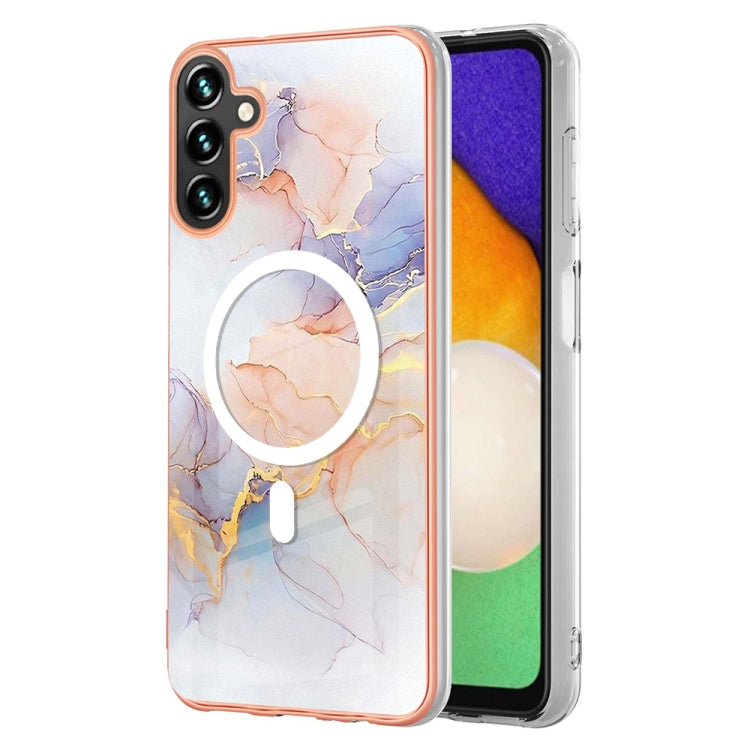 For Samsung Galaxy A34 5G Marble Pattern Dual-side IMD Magsafe TPU Phone Case(White Marble) - Galaxy Phone Cases by PMC TechLife | Online Shopping South Africa | PMC TechLife