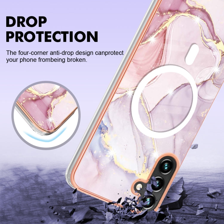 For Samsung Galaxy A54 5G Marble Pattern Dual-side IMD Magsafe TPU Phone Case(Rose Gold 005) - Galaxy Phone Cases by PMC TechLife | Online Shopping South Africa | PMC TechLife