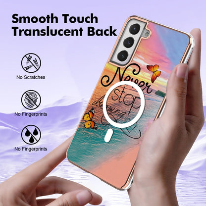 For Samsung Galaxy S21 FE 5G Marble Pattern Dual-side IMD Magsafe TPU Phone Case(Dream Butterfly) - Galaxy Phone Cases by PMC Jewellery | Online Shopping South Africa | PMC Jewellery