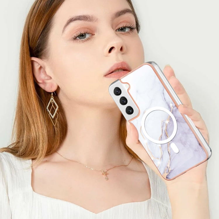 For Samsung Galaxy S22 5G Marble Pattern Dual-side IMD Magsafe TPU Phone Case(White 006) - Galaxy S22 5G Cases by PMC TechLife | Online Shopping South Africa | PMC TechLife