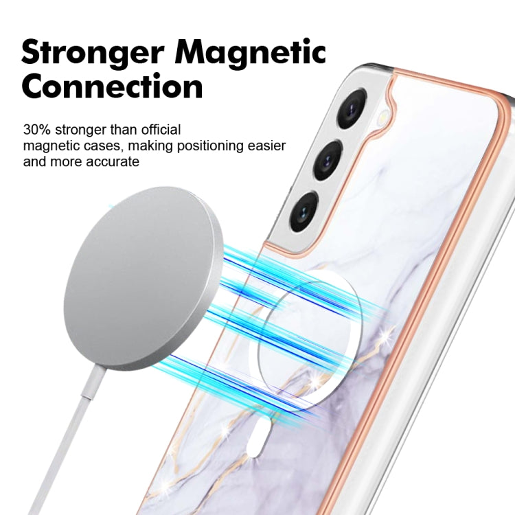 For Samsung Galaxy S22+ 5G Marble Pattern Dual-side IMD Magsafe TPU Phone Case(White 006) - Galaxy S22+ 5G Cases by PMC TechLife | Online Shopping South Africa | PMC TechLife | Buy Now Pay Later Mobicred