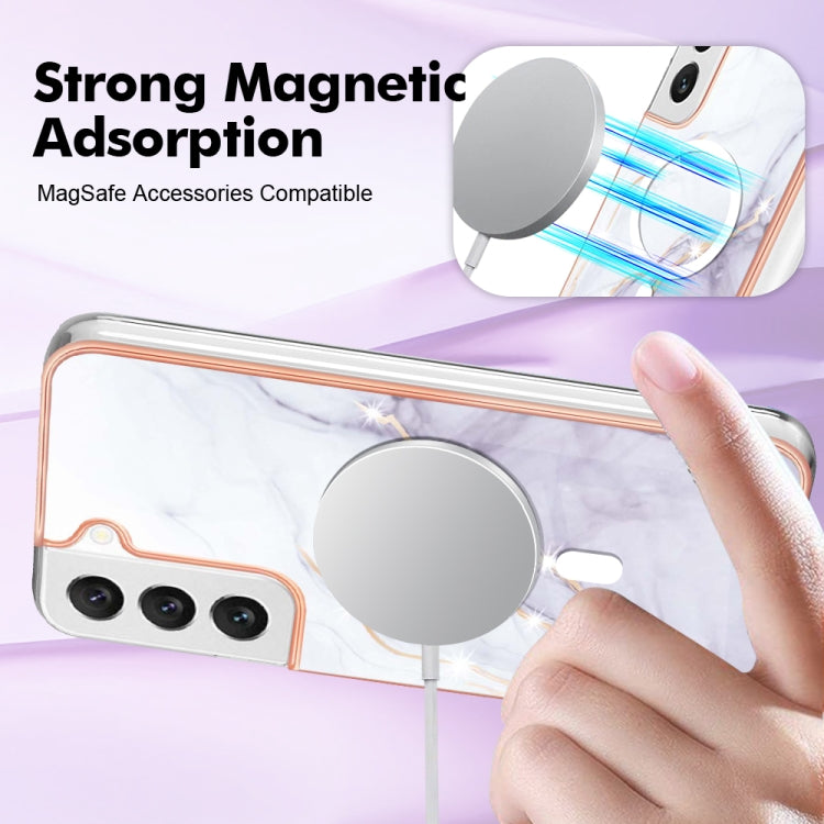 For Samsung Galaxy S22+ 5G Marble Pattern Dual-side IMD Magsafe TPU Phone Case(White 006) - Galaxy S22+ 5G Cases by PMC TechLife | Online Shopping South Africa | PMC TechLife | Buy Now Pay Later Mobicred