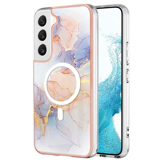 For Samsung Galaxy S22+ 5G Marble Pattern Dual-side IMD Magsafe TPU Phone Case(White Marble) - Galaxy S22+ 5G Cases by PMC Jewellery | Online Shopping South Africa | PMC Jewellery