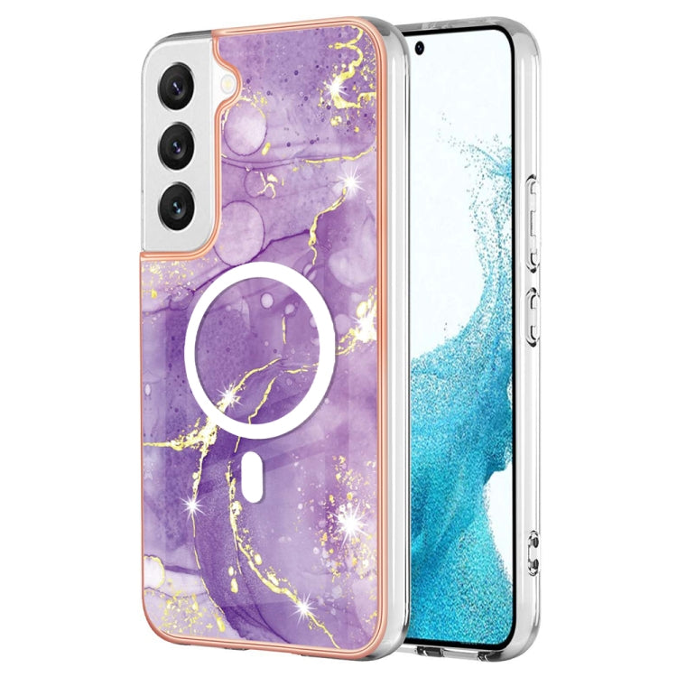 For Samsung Galaxy S23 5G Marble Pattern Dual-side IMD Magsafe TPU Phone Case(Purple 002) - Galaxy S23 5G Cases by PMC TechLife | Online Shopping South Africa | PMC TechLife