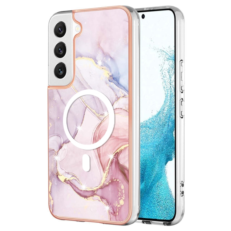 For Samsung Galaxy S23 5G Marble Pattern Dual-side IMD Magsafe TPU Phone Case(Rose Gold 005) - Galaxy S23 5G Cases by PMC TechLife | Online Shopping South Africa | PMC TechLife
