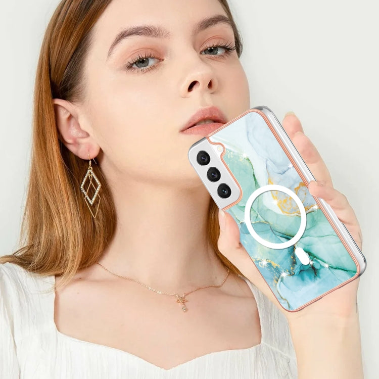 For Samsung Galaxy S23 5G Marble Pattern Dual-side IMD Magsafe TPU Phone Case(Green 003) - Galaxy S23 5G Cases by PMC TechLife | Online Shopping South Africa | PMC TechLife