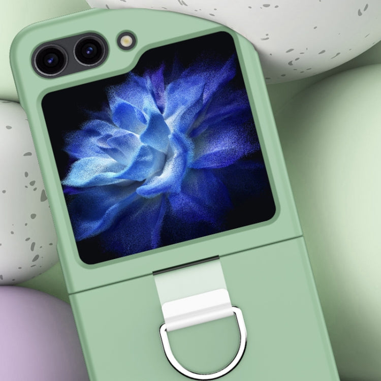 For Samsung Galaxy Z Flip5 Skin Feel Silicone Foldable Phone Case with Ring(Purple) - Galaxy Z Flip5 Cases by PMC TechLife | Online Shopping South Africa | PMC TechLife