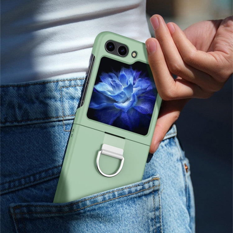 For Samsung Galaxy Z Flip5 Skin Feel Silicone Foldable Phone Case with Ring(Purple) - Galaxy Z Flip5 Cases by PMC TechLife | Online Shopping South Africa | PMC TechLife