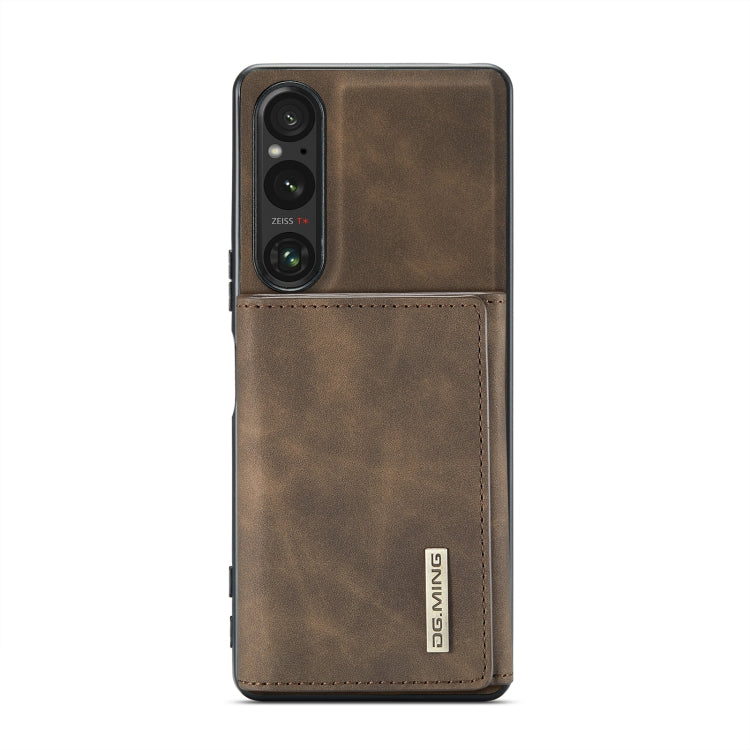 For Sony Xperia 1 V DG.MING M1 Series 3-Fold Multi Card Wallet + Magnetic Phone Case(Coffee) - Sony Cases by DG.MING | Online Shopping South Africa | PMC TechLife | Buy Now Pay Later Mobicred