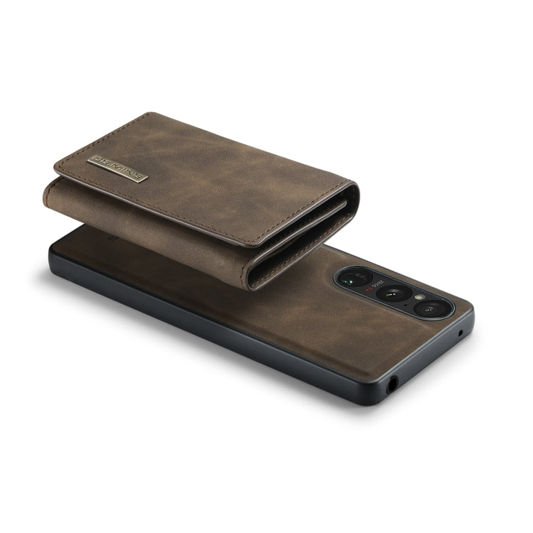 For Sony Xperia 1 V DG.MING M1 Series 3-Fold Multi Card Wallet + Magnetic Phone Case(Coffee) - Sony Cases by DG.MING | Online Shopping South Africa | PMC TechLife | Buy Now Pay Later Mobicred