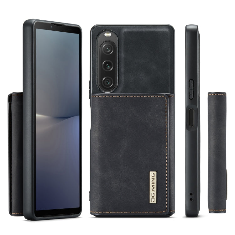 For Sony Xperia 10 V DG.MING M1 Series 3-Fold Multi Card Wallet + Magnetic Phone Case(Black) - Sony Cases by DG.MING | Online Shopping South Africa | PMC TechLife | Buy Now Pay Later Mobicred